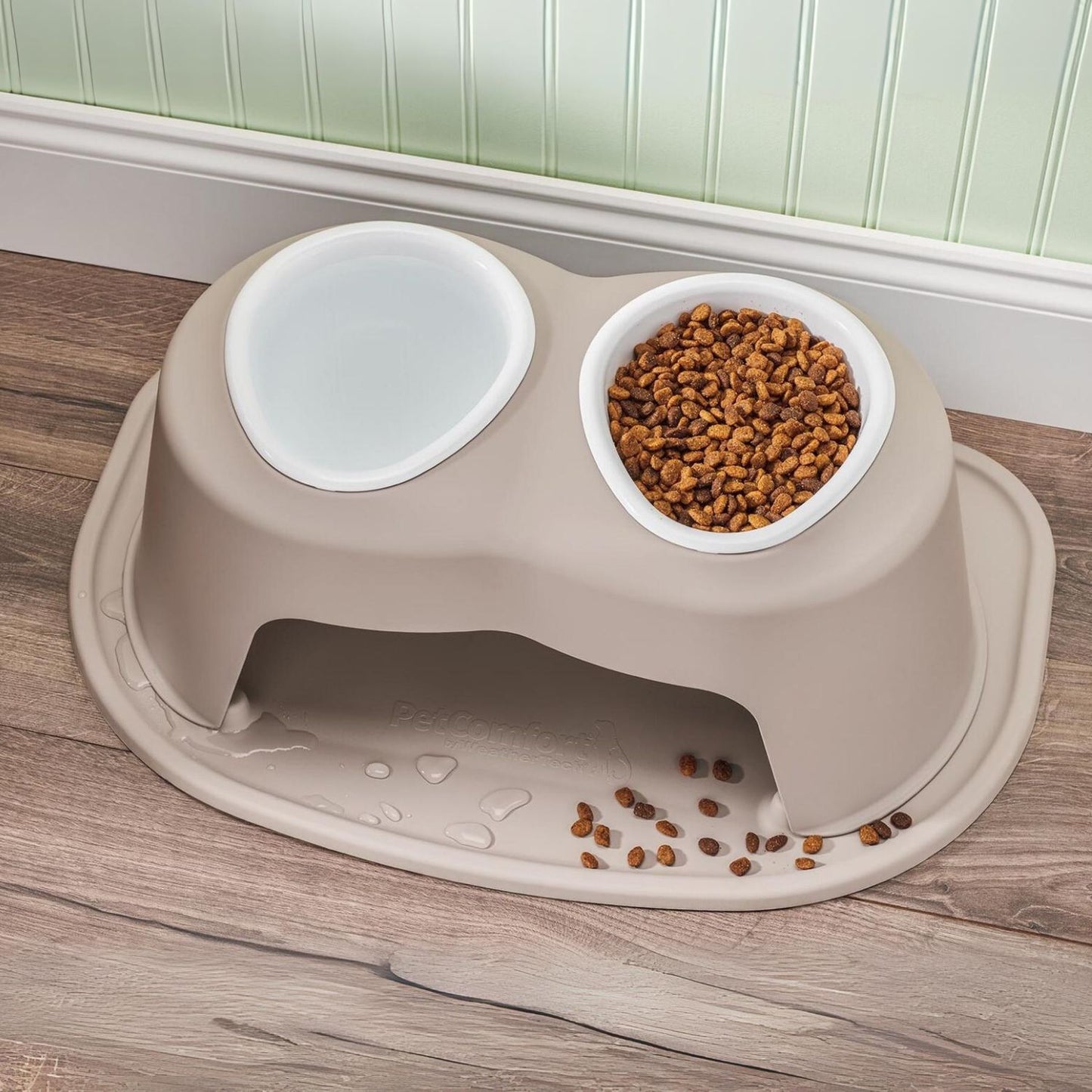 Sistema de alimentación alto de dos tazones para mascotas