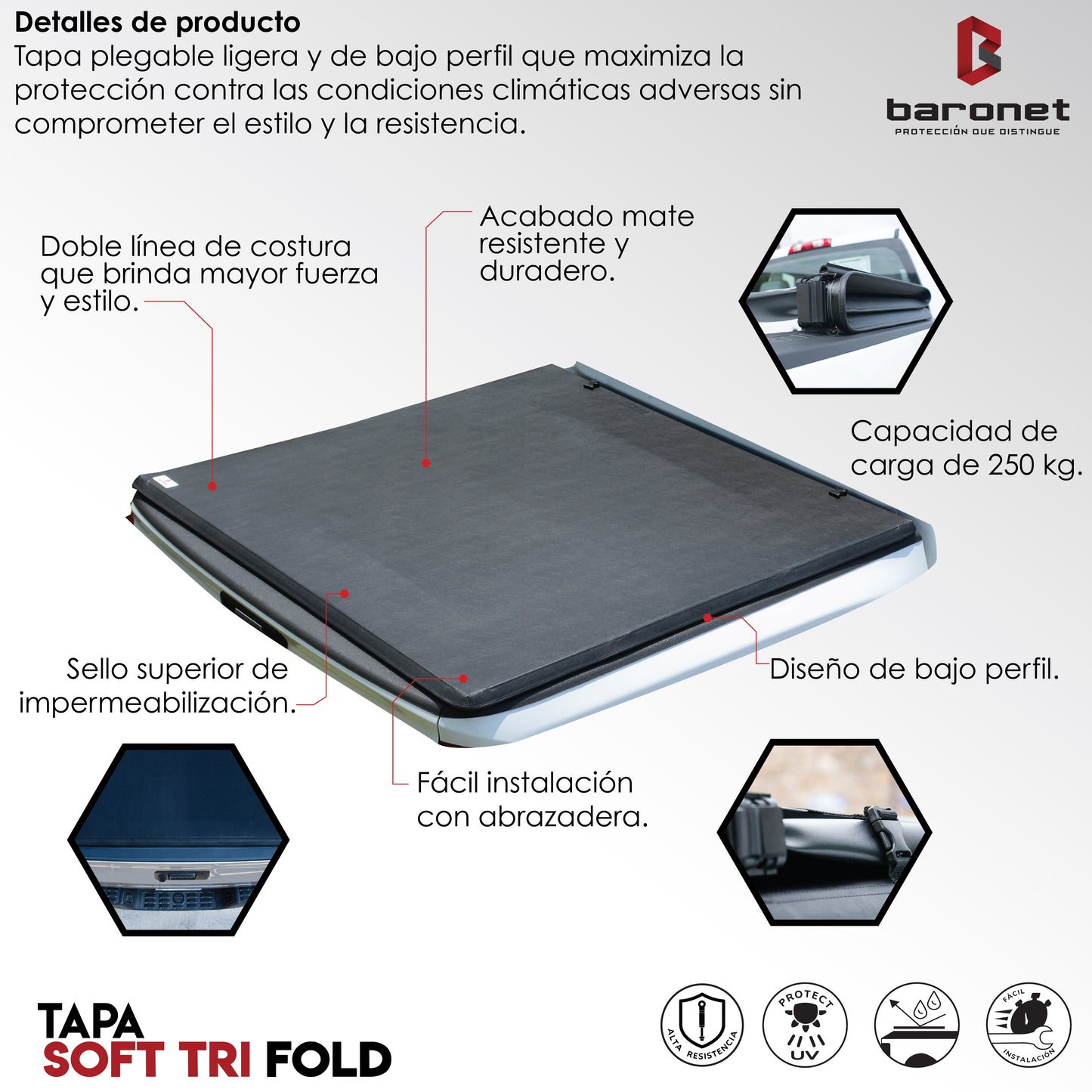 Tapa cubre batea SOFT TRI FOLD