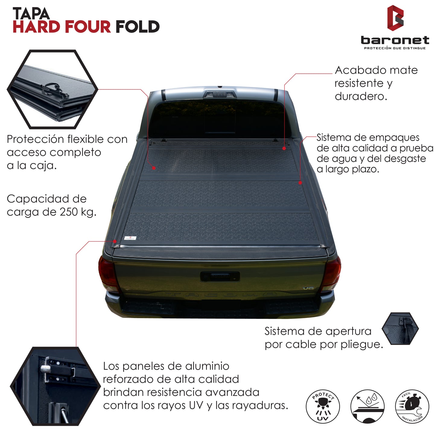 Tapa cubre batea HARD FOUR FOLD