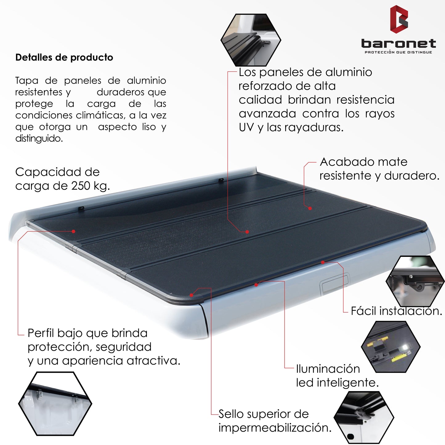 Tapa cubre batea HARD TRI FOLD